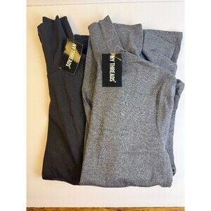 NY Threads Women’s Turtleneck Tops Black Gray Size Large NWT Set of 2